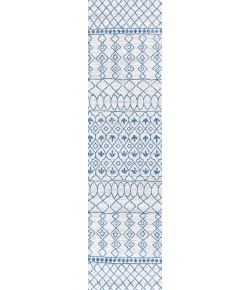 Jonathany Santa Monica SMB130C Ivory/Blue Area Rug 2 ft. 2 in. X 10 ft. Runner