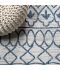Kafel Tribal Bohemian Ivory/Blue 2 ft. x 8 ft. Indoor/Outdoor Runner Rug