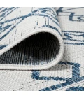 Kafel Tribal Bohemian Ivory/Blue 2 ft. x 8 ft. Indoor/Outdoor Runner Rug