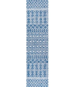 Jonathany Santa Monica SMB130D Blue/Ivory Area Rug 2 ft. 2 in. X 10 ft. Runner