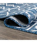 Kafel Tribal Bohemian Blue/Ivory 2 ft. x 10 ft. Indoor/Outdoor Runner Rug