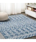 Kafel Tribal Bohemian Blue/Ivory 3 ft. x 5 ft. Indoor/Outdoor Area Rug