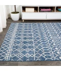 Kafel Tribal Bohemian Blue/Ivory 3 ft. x 5 ft. Indoor/Outdoor Area Rug