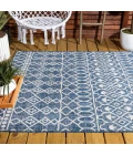 Kafel Tribal Bohemian Blue/Ivory 3 ft. x 5 ft. Indoor/Outdoor Area Rug