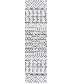 Jonathany Santa Monica SMB130E Ivory/Black Area Rug 2 ft. 2 in. X 10 ft. Runner