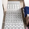 Jonathany Santa Monica SMB130E Ivory/Black Area Rug 2 ft. 2 in. X 10 ft. Runner