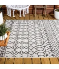 Kafel Tribal Bohemian Ivory/Black 8 ft. x 10 ft. Indoor/Outdoor Area Rug