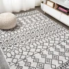 Jonathany Santa Monica SMB130E Ivory/Black Area Rug 5 ft. 2 in. X 7 ft. 5 in. Rectangle