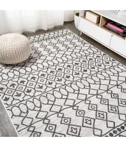 Jonathany Santa Monica SMB130E Ivory/Black Area Rug 7 ft. 9 in. X 10 ft. Rectangle