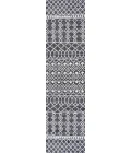 Kafel Tribal Bohemian Black/Ivory 2 ft. x 10 ft. Indoor/Outdoor Runner Rug