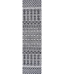 Jonathany Santa Monica SMB130F Black/Ivory Area Rug 2 ft. 2 in. X 10 ft. Runner