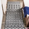 Jonathany Santa Monica SMB130F Black/Ivory Area Rug 2 ft. 2 in. X 10 ft. Runner