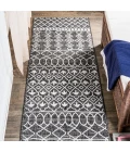 Kafel Tribal Bohemian Black/Ivory 2 ft. x 10 ft. Indoor/Outdoor Runner Rug