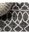 Kafel Tribal Bohemian Black/Ivory 2 ft. x 10 ft. Indoor/Outdoor Runner Rug