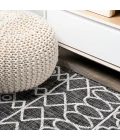 Kafel Tribal Bohemian Black/Ivory 2 ft. x 10 ft. Indoor/Outdoor Runner Rug