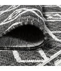Kafel Tribal Bohemian Black/Ivory 2 ft. x 10 ft. Indoor/Outdoor Runner Rug