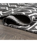Kafel Tribal Bohemian Black/Ivory 2 ft. x 10 ft. Indoor/Outdoor Runner Rug