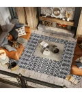 Kafel Tribal Bohemian Black/Ivory 4 ft. x 6 ft. Indoor/Outdoor Area Rug