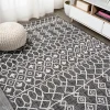 Jonathany Santa Monica SMB130F Black/Ivory Area Rug 5 ft. 2 in. X 7 ft. 5 in. Rectangle