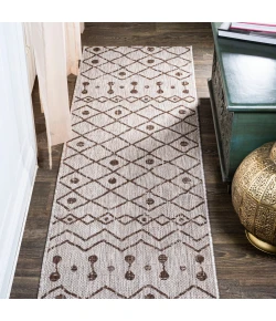 Jonathany Santa Monica SMB131A Beige/Brown Area Rug 2 ft. 2 in. X 10 ft. Runner