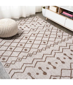 Jonathany Santa Monica SMB131A Beige/Brown Area Rug 5 ft. 2 in. X 7 ft. 5 in. Rectangle