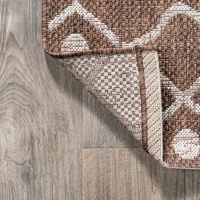 Nokat Tribal Bohemian Brown/Beige 2 ft. x 10 ft. Indoor/Outdoor Runner Rug