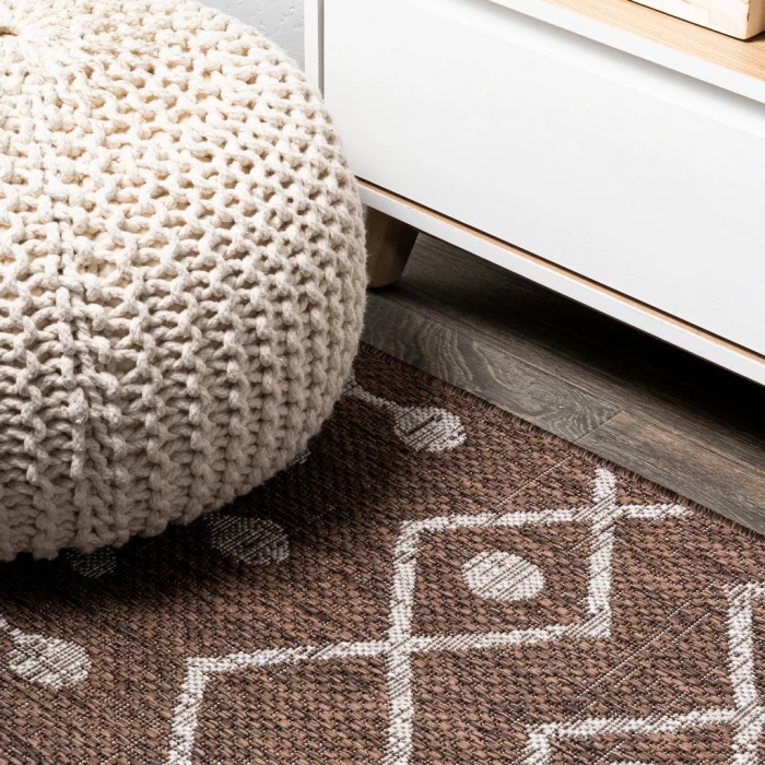 Nokat Tribal Bohemian Brown/Beige 2 ft. x 10 ft. Indoor/Outdoor Runner Rug