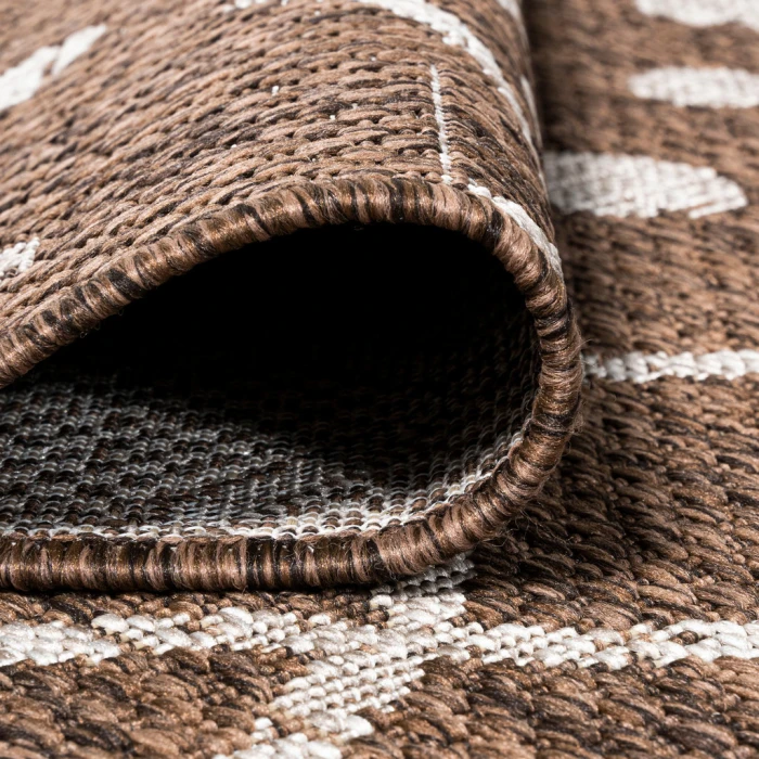 Nokat Tribal Bohemian Brown/Beige 2 ft. x 10 ft. Indoor/Outdoor Runner Rug