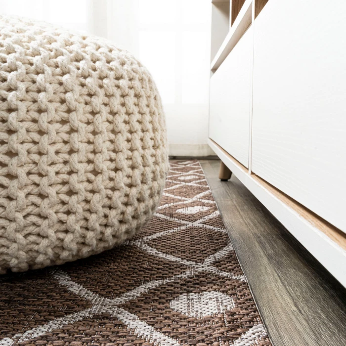Nokat Tribal Bohemian Brown/Beige 2 ft. x 10 ft. Indoor/Outdoor Runner Rug