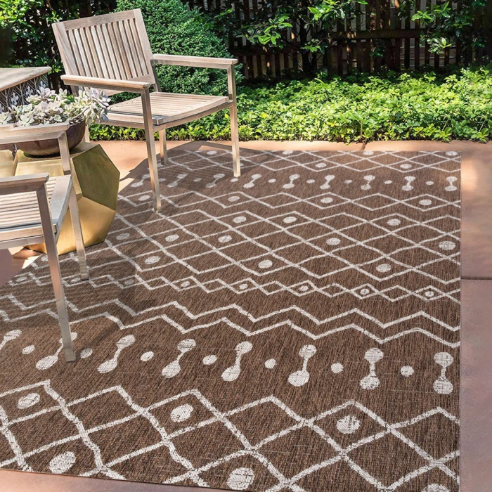 Nokat Tribal Bohemian Brown/Beige 8 ft. x 10 ft. Indoor/Outdoor Area Rug