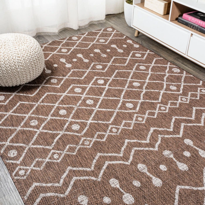 Nokat Tribal Bohemian Brown/Beige 8 ft. x 10 ft. Indoor/Outdoor Area Rug