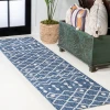 Jonathany Santa Monica SMB131C Blue/Ivory Area Rug 2 ft. 2 in. X 10 ft. Runner