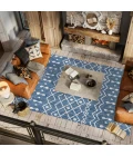 Nokat Tribal Bohemian Blue/Ivory 4 ft. x 6 ft. Indoor/Outdoor Area Rug