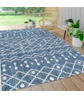 Nokat Tribal Bohemian Blue/Ivory 4 ft. x 6 ft. Indoor/Outdoor Area Rug