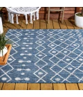Nokat Tribal Bohemian Blue/Ivory 4 ft. x 6 ft. Indoor/Outdoor Area Rug