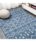 Nokat Tribal Bohemian Blue/Ivory 4 ft. x 6 ft. Indoor/Outdoor Area Rug