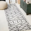 Jonathany Santa Monica SMB131D Ivory/Black Area Rug 2 ft. 2 in. X 10 ft. Runner