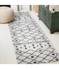 Nokat Tribal Bohemian Ivory/Black 2 ft. x 10 ft. Indoor/Outdoor Runner Rug