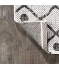 Nokat Tribal Bohemian Ivory/Black 2 ft. x 10 ft. Indoor/Outdoor Runner Rug