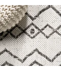 Nokat Tribal Bohemian Ivory/Black 2 ft. x 10 ft. Indoor/Outdoor Runner Rug