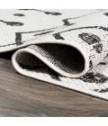 Nokat Tribal Bohemian Ivory/Black 2 ft. x 10 ft. Indoor/Outdoor Runner Rug