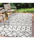 Nokat Tribal Bohemian Ivory/Black 4 ft. x 6 ft. Indoor/Outdoor Area Rug