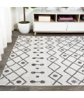 Nokat Tribal Bohemian Ivory/Black 4 ft. x 6 ft. Indoor/Outdoor Area Rug