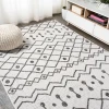 Jonathany Santa Monica SMB131D Ivory/Black Area Rug 5 ft. 2 in. X 7 ft. 5 in. Rectangle