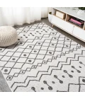 Nokat Tribal Bohemian Ivory/Black 4 ft. x 6 ft. Indoor/Outdoor Area Rug