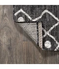 Nokat Tribal Bohemian Black/Ivory 2 ft. x 10 ft. Indoor/Outdoor Runner Rug