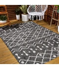 Nokat Tribal Bohemian Black/Ivory 5 ft. x 8 ft. Indoor/Outdoor Area Rug