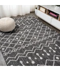 Nokat Tribal Bohemian Black/Ivory 5 ft. x 8 ft. Indoor/Outdoor Area Rug