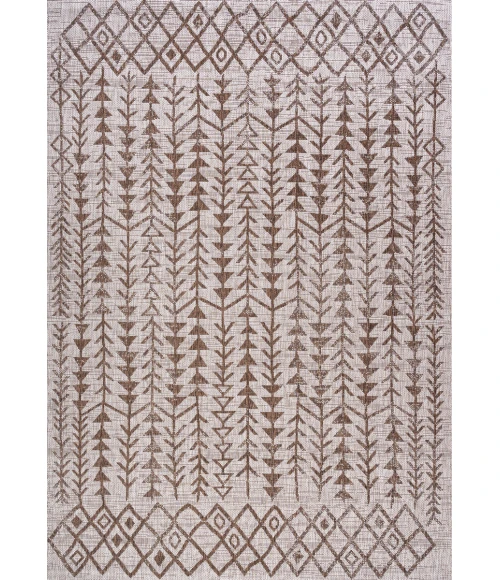 Tokay Bohemian Geometric Beige/Brown 3 ft. x 5 ft. Indoor/Outdoor Area Rug