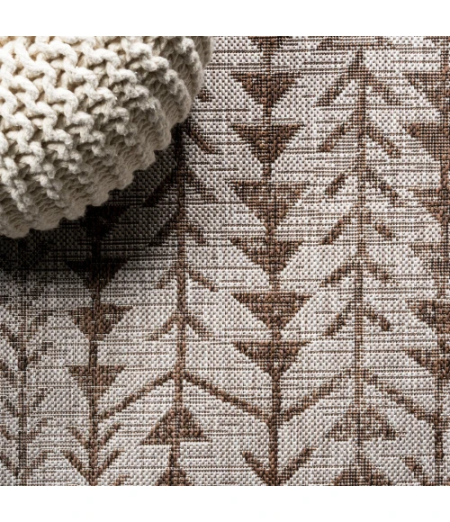 Tokay Bohemian Geometric Beige/Brown 2 ft. x 10 ft. Indoor/Outdoor Runner Rug
